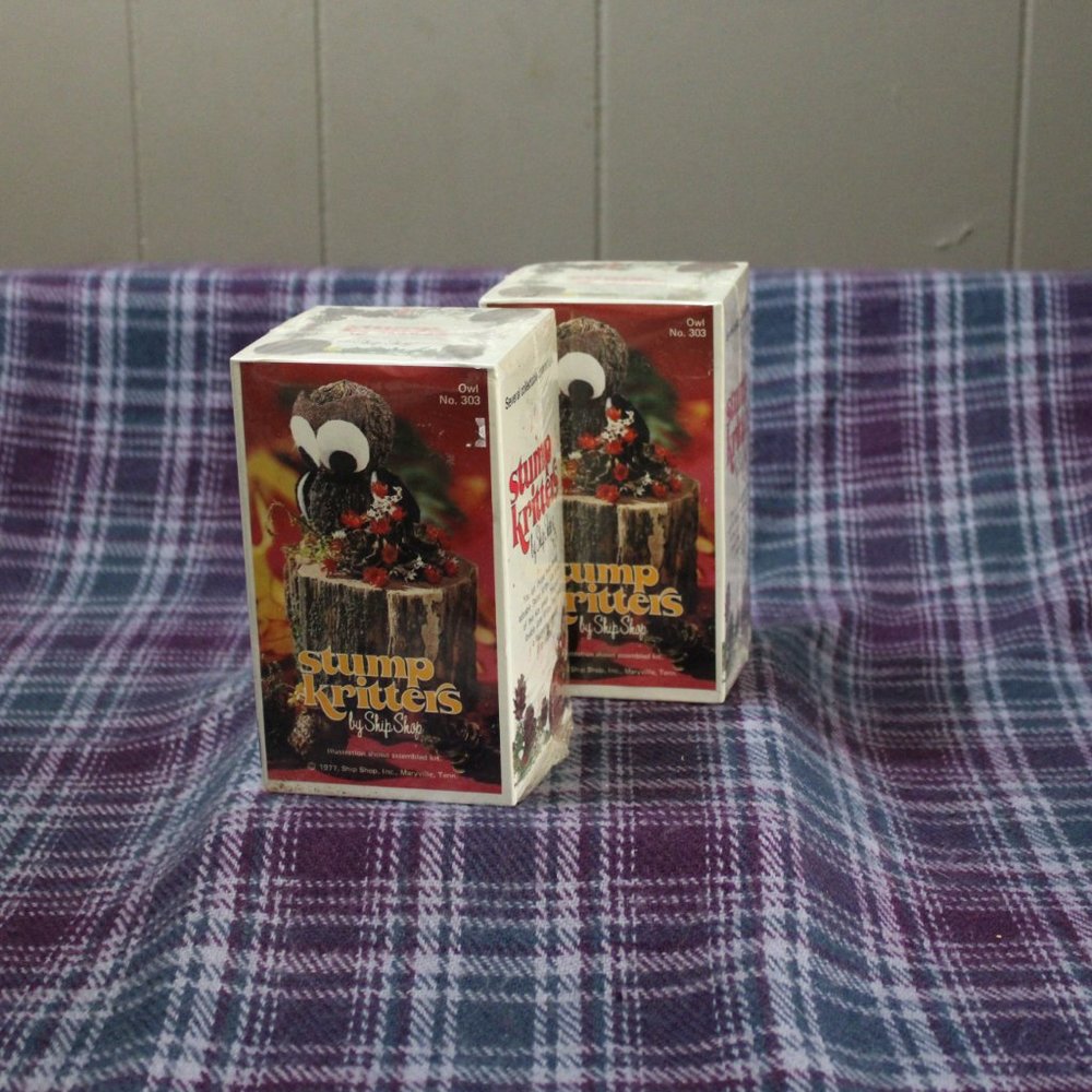 NIP Vintage Stump Kritters Owl Crafting Kit Lot of Two